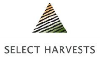 Logo de Select Harvests (SHV).